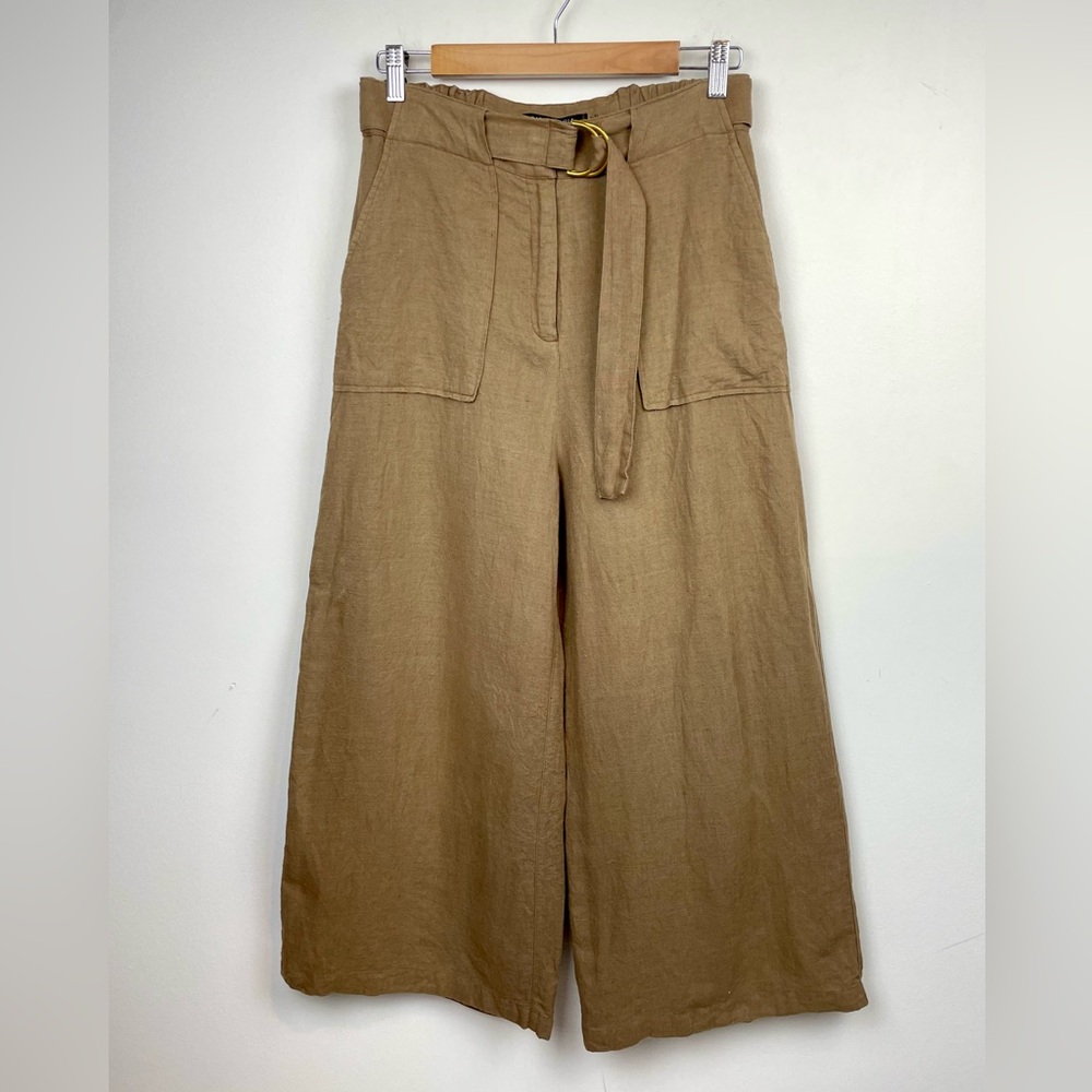 Gabby Isabella Linen Wide Leg High Waist Trousers Pants Women’s Small